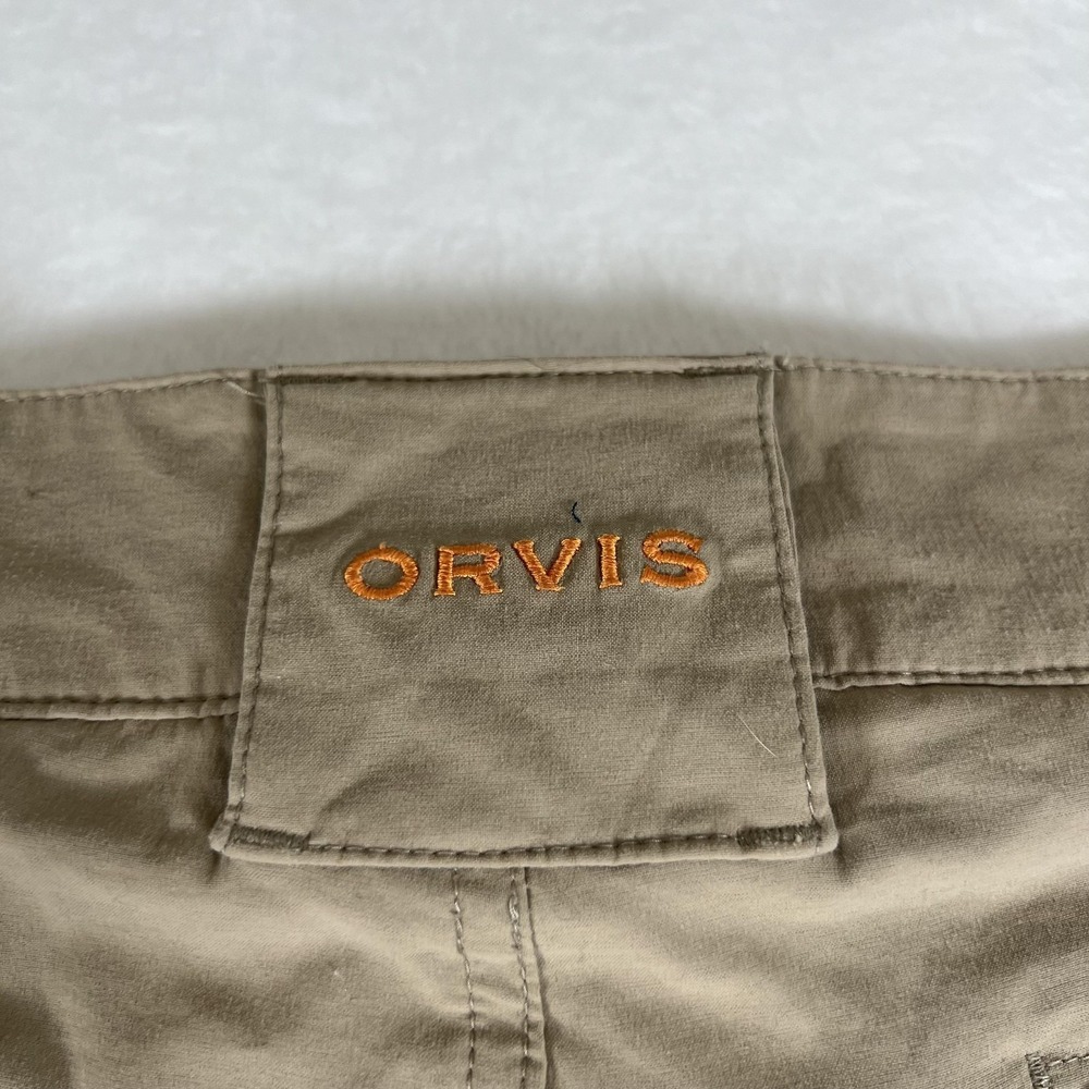 Orvis Pants Mens 39x32 Beige Nylon Stretch Cargo Hiking Travel Lightweight Tech - Picture 10 of 13